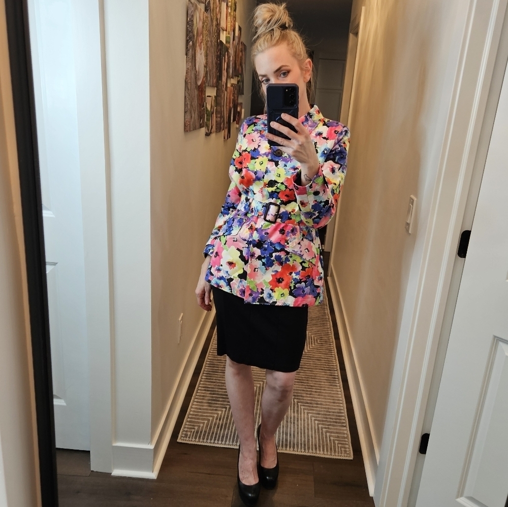 NWT Ralph Lauren Floral Belted Trench- SIZE PETITE SMALL